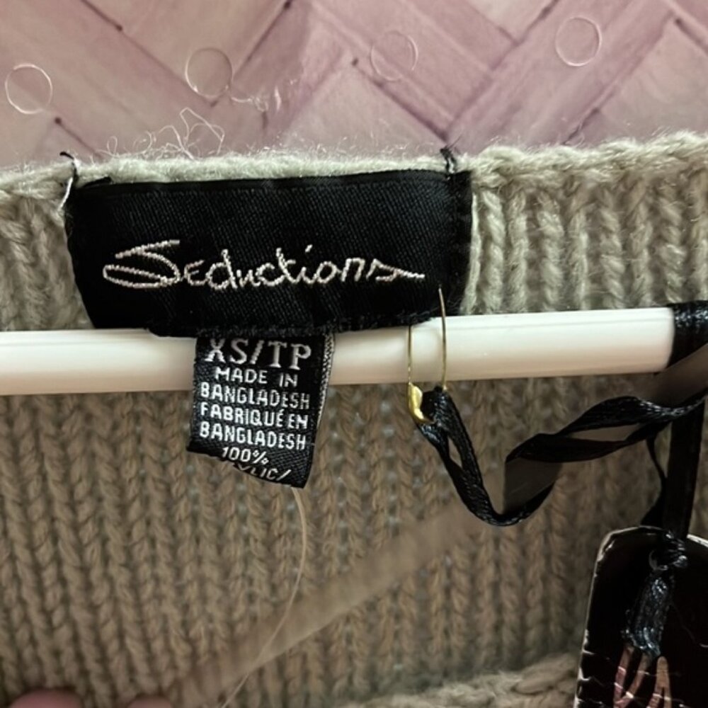Seductions grey  long knitted sweater. Size XS- extra small​​​ - Picture 3 of 4
